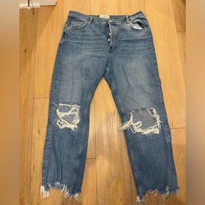 Free People Maggie Jeans Medium Wash Ripped
